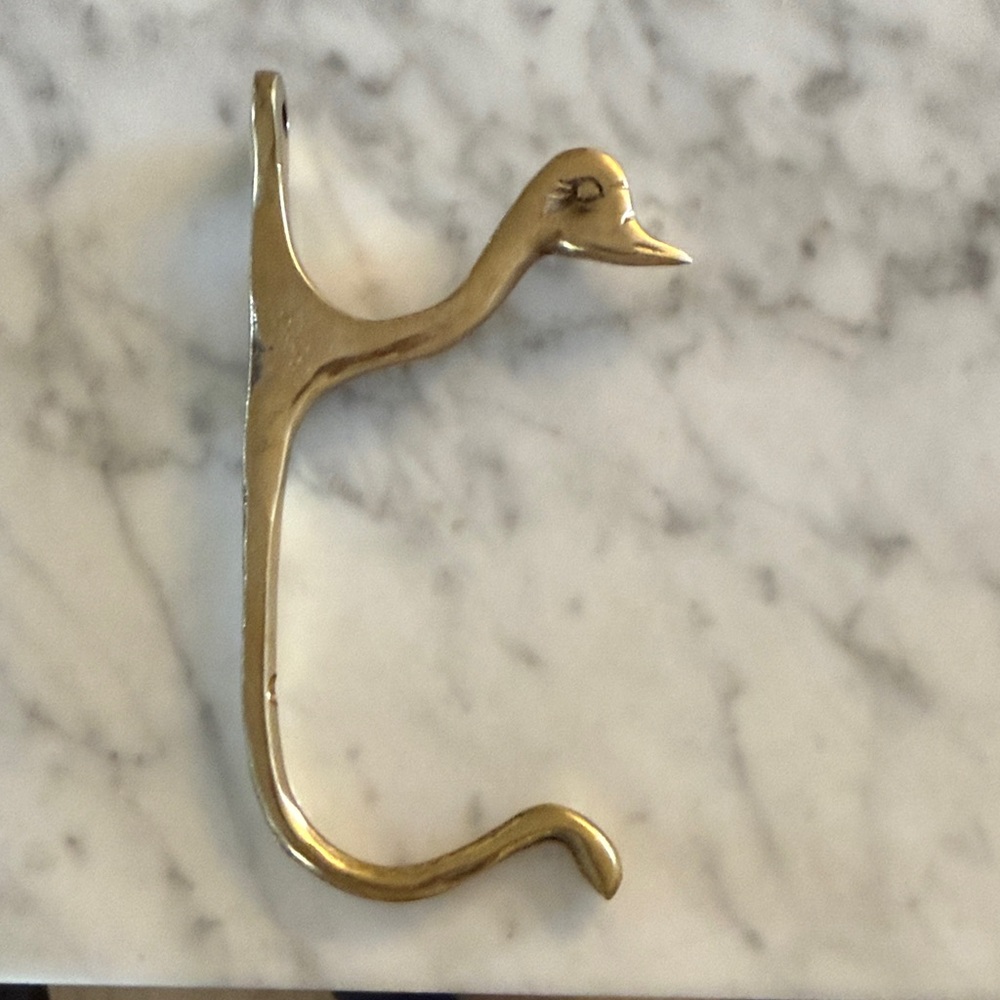 Vintage brass duck Wall Hook